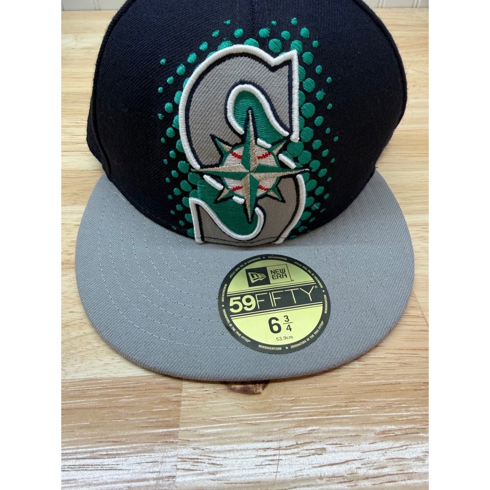 New Era 59FIFTY Seattle Mariners Youth Fitted Hat 6 3/4 Navy Grey MLB Cap Unisex